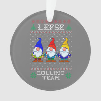 Lefse Rolling Team, Christmas Baking Tomte Gnome Ornament
