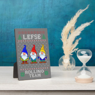 Lefse Rolling Team, Christmas Baking Tomte Gnome Plaque