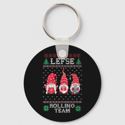 Lefse Rolling Team Christmas Baking Tomte Gnome X Keychain