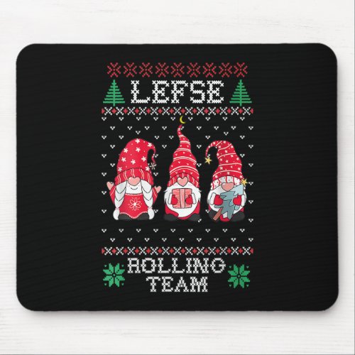 Lefse Rolling Team Christmas Baking Tomte Gnome X Mouse Pad