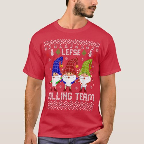 Lefse Rolling Team Christmas Baking Tomte Gnome Xm T_Shirt