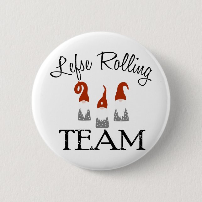 Lefse rolling team christmas costume s girl button (Front)