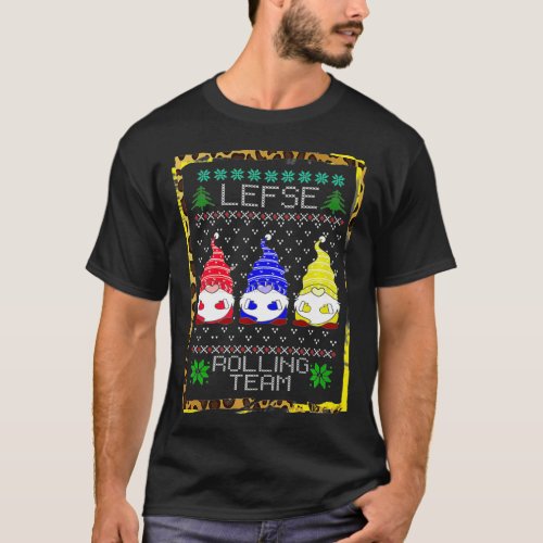 Lefse Rolling Team Christmas Gnome Baking Tomte Xm T_Shirt