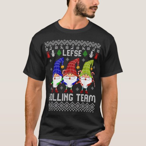 Lefse Rolling Team Funny Christmas Baking Tomte Gn T_Shirt