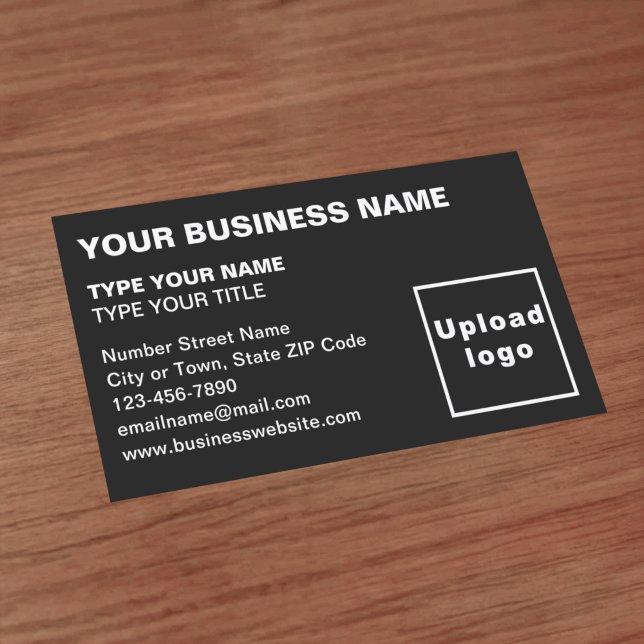 Left Aligned Black Business Card (Front of the business card)