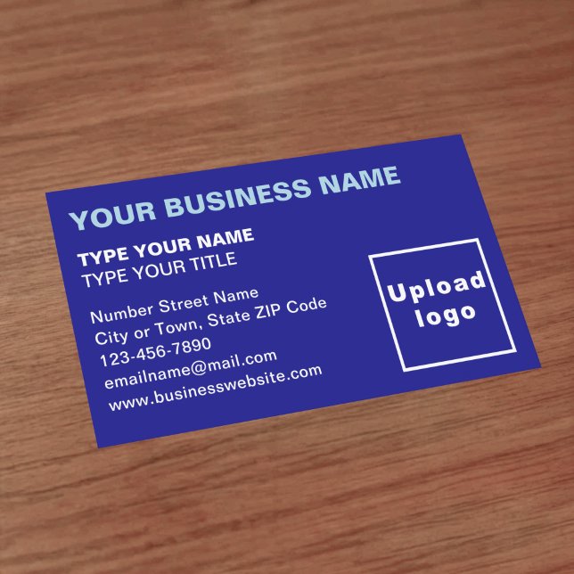 Left Aligned Blue Business Card (Front of the business card)