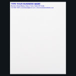 Left Aligned Blue Plain Texts Heading of Letterhead<br><div class="desc">Simple and plain texts designs are often easy to understand and remember. Plain texts design heading of letterhead that you can customize to advertise your business or to promote your brand name to customers or clients. Customizable office supply that you can use to build brand name awareness. Design on the...</div>
