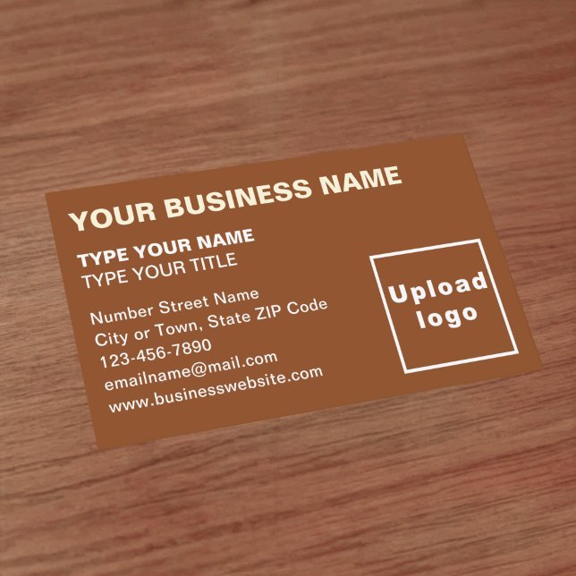 Left Aligned Brown Business Card (Front of the business card)