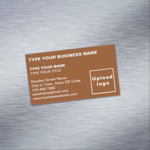 Left Aligned Brown Magnetic Business Card