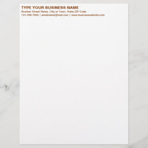 Left Aligned Brown Plain Texts Heading of Letterhead