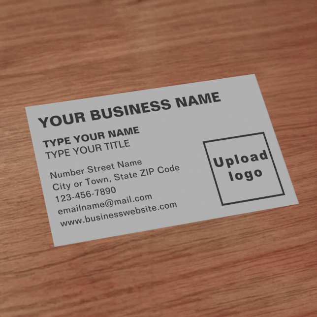 Left Aligned Gray Business Card (Front of the business card)
