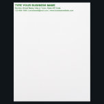 Left Aligned Green Plain Texts Heading of Letterhead<br><div class="desc">Simple and plain texts designs are often easy to understand and remember. Plain texts design heading of letterhead that you can customize to advertise your business or to promote your brand name to customers or clients. Customizable office supply that you can use to build brand name awareness. Design on the...</div>