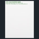 Left Aligned Green Plain Texts Heading of Letterhead<br><div class="desc">Simple and plain texts designs are often easy to understand and remember. Plain texts design heading of letterhead that you can customize to advertise your business or to promote your brand name to customers or clients. Customizable office supply that you can use to build brand name awareness. Design on the...</div>