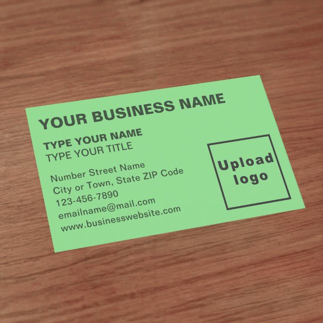 Left Aligned Light Green Business Card (Front of the business card)