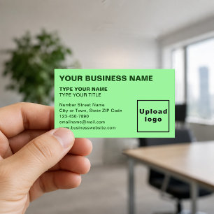 Left-Aligned Light Green Business Cards