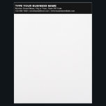 Left Aligned Plain Texts on Black Heading of Letterhead<br><div class="desc">Simple and plain texts designs are often easy to understand and remember. Plain texts design heading of letterhead that you can customize to advertise your business or to promote your brand name to customers or clients. Customizable office supply that you can use to build brand name awareness. Design on the...</div>
