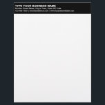 Left Aligned Plain Texts on Black Heading of Letterhead<br><div class="desc">Simple and plain texts designs are often easy to understand and remember. Plain texts design heading of letterhead that you can customize to advertise your business or to promote your brand name to customers or clients. Customizable office supply that you can use to build brand name awareness. Design on the...</div>