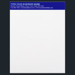 Left Aligned Plain Texts on Blue Heading of Letterhead<br><div class="desc">Simple and plain texts designs are often easy to understand and remember. Plain texts design heading of letterhead that you can customize to advertise your business or to promote your brand name to customers or clients. Customizable office supply that you can use to build brand name awareness. Design on the...</div>
