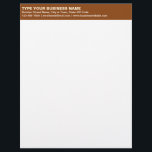Left Aligned Plain Texts on Brown Heading of Letterhead<br><div class="desc">Simple and plain texts designs are often easy to understand and remember. Plain texts design heading of letterhead that you can customize to advertise your business or to promote your brand name to customers or clients. Customizable office supply that you can use to build brand name awareness. Design on the...</div>