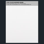 Left Aligned Plain Texts on Gray Heading of Letterhead<br><div class="desc">Simple and plain texts designs are often easy to understand and remember. Plain texts design heading of letterhead that you can customize to advertise your business or to promote your brand name to customers or clients. Customizable office supply that you can use to build brand name awareness. Design on the...</div>