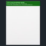 Left Aligned Plain Texts on Green Heading of Letterhead<br><div class="desc">Simple and plain texts designs are often easy to understand and remember. Plain texts design heading of letterhead that you can customize to advertise your business or to promote your brand name to customers or clients. Customizable office supply that you can use to build brand name awareness. Design on the...</div>