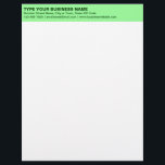 Left Aligned Plain Texts on Light Green Heading of Letterhead<br><div class="desc">Simple and plain texts designs are often easy to understand and remember. Plain texts design heading of letterhead that you can customize to advertise your business or to promote your brand name to customers or clients. Customizable office supply that you can use to build brand name awareness. Design on the...</div>