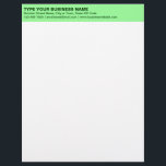 Left Aligned Plain Texts on Light Green Heading of Letterhead<br><div class="desc">Simple and plain texts designs are often easy to understand and remember. Plain texts design heading of letterhead that you can customize to advertise your business or to promote your brand name to customers or clients. Customizable office supply that you can use to build brand name awareness. Design on the...</div>
