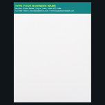 Left Aligned Plain Texts on Teal Green Heading of Letterhead<br><div class="desc">Simple and plain texts designs are often easy to understand and remember. Plain texts design heading of letterhead that you can customize to advertise your business or to promote your brand name to customers or clients. Customizable office supply that you can use to build brand name awareness. Design on the...</div>