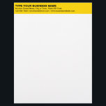 Left Aligned Plain Texts on Yellow Heading of Letterhead<br><div class="desc">Simple and plain texts designs are often easy to understand and remember. Plain texts design heading of letterhead that you can customize to advertise your business or to promote your brand name to customers or clients. Customizable office supply that you can use to build brand name awareness. Design on the...</div>