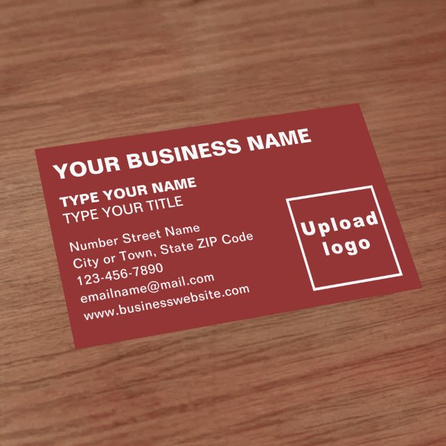 Left Aligned Red Business Card (Front of the business card)