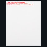 Left Aligned Red Plain Texts Heading of Letterhead<br><div class="desc">Simple and plain texts designs are often easy to understand and remember. Plain texts design heading of letterhead that you can customize to advertise your business or to promote your brand name to customers or clients. Customizable office supply that you can use to build brand name awareness. Design on the...</div>