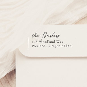 Left Aligned Script Family Name & Return Address Self-inking Stamp
