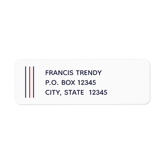 Left Aligned Striped Return Address Labels (Front)