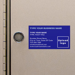 Left Aligned Style Blue Magnetic Business Card