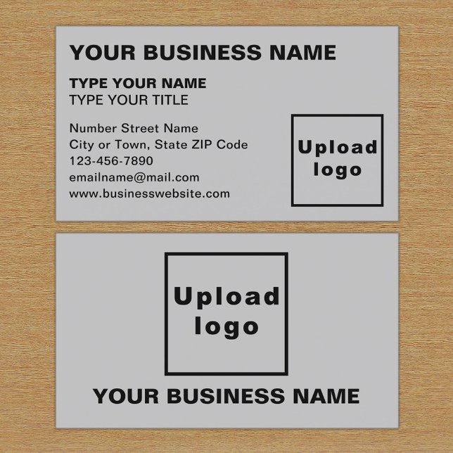 Left Aligned Style Gray Business Card (The front and back of the gray business card)