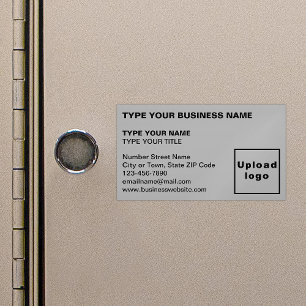 Left Aligned Style Gray Magnetic Business Card