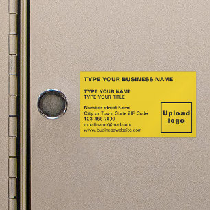 Left Aligned Style Yellow Magnetic Business Card