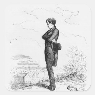 Left alone, Rastignac walked a few steps Square Sticker