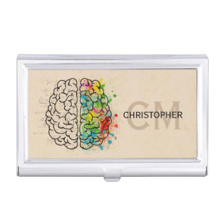 Left And Right Human Brain Personalize Business Card Case