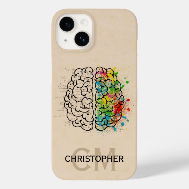 Left And Right Human Brain Personalize Case-Mate iPhone Case (Back)