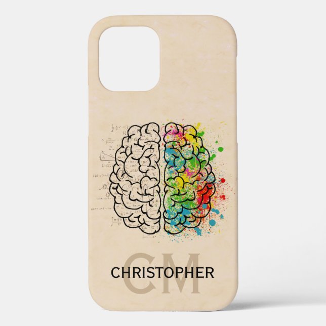 Left And Right Human Brain Personalize Case-Mate iPhone Case (Back)