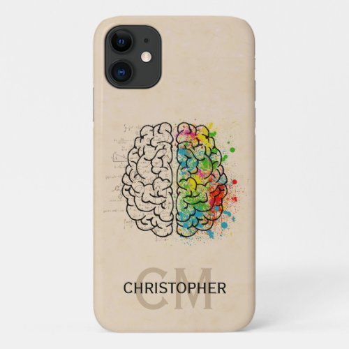 Left And Right Human Brain Personalize iPhone 11 Case