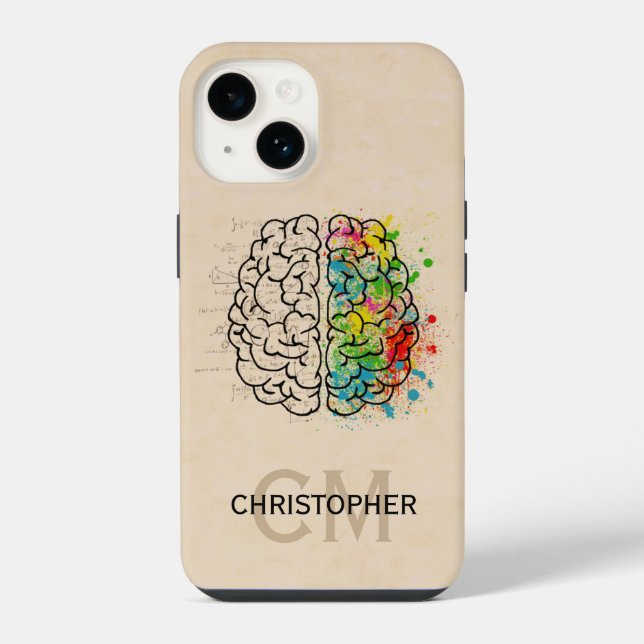 Left And Right Human Brain Personalize Iphone Case (Back)