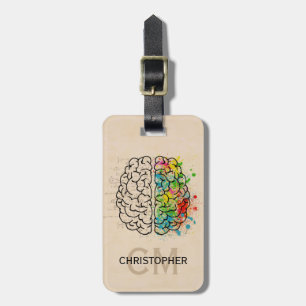 Left And Right Human Brain Personalize Luggage Tag