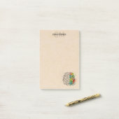 Left And Right Human Brain Personalize Monogram Post-it Notes (On Desk)