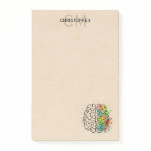 Left And Right Human Brain Personalize Monogram Post-it Notes