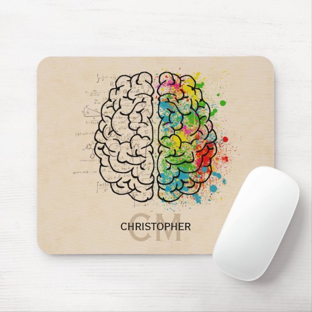 Left And Right Human Brain Personalize Mouse Pad (With Mouse)