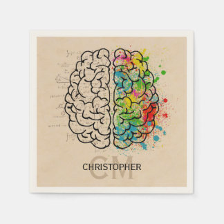 Left And Right Human Brain Personalize Napkins