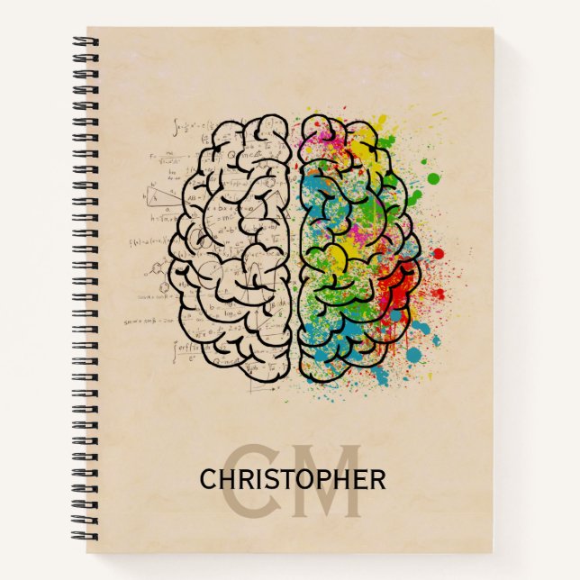 Left And Right Human Brain Personalize Notebook (Front)