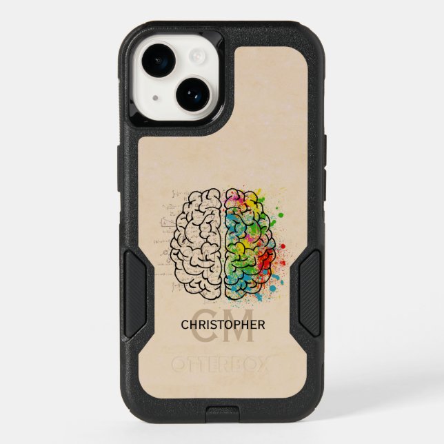 Left And Right Human Brain Personalize Otterbox iPhone Case (Back)